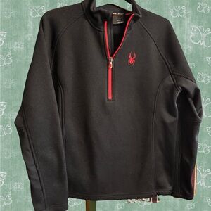Spyder Black Pullover Jacket with Red Trim